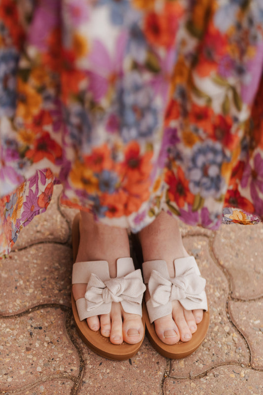 Susie Bow Knot Slide - Ivory