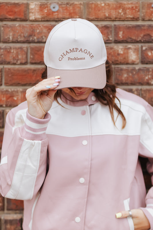 Baseball Cap - Champagne Problems - Ash Mocha