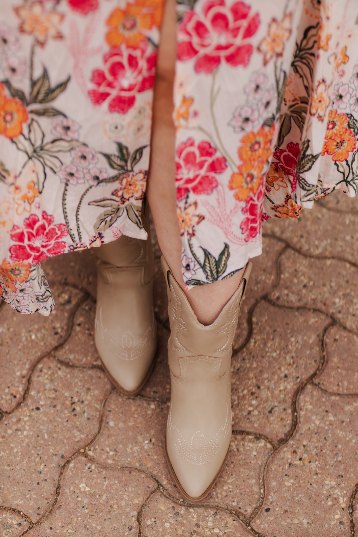 River Western Cowboy Booties - Taupe