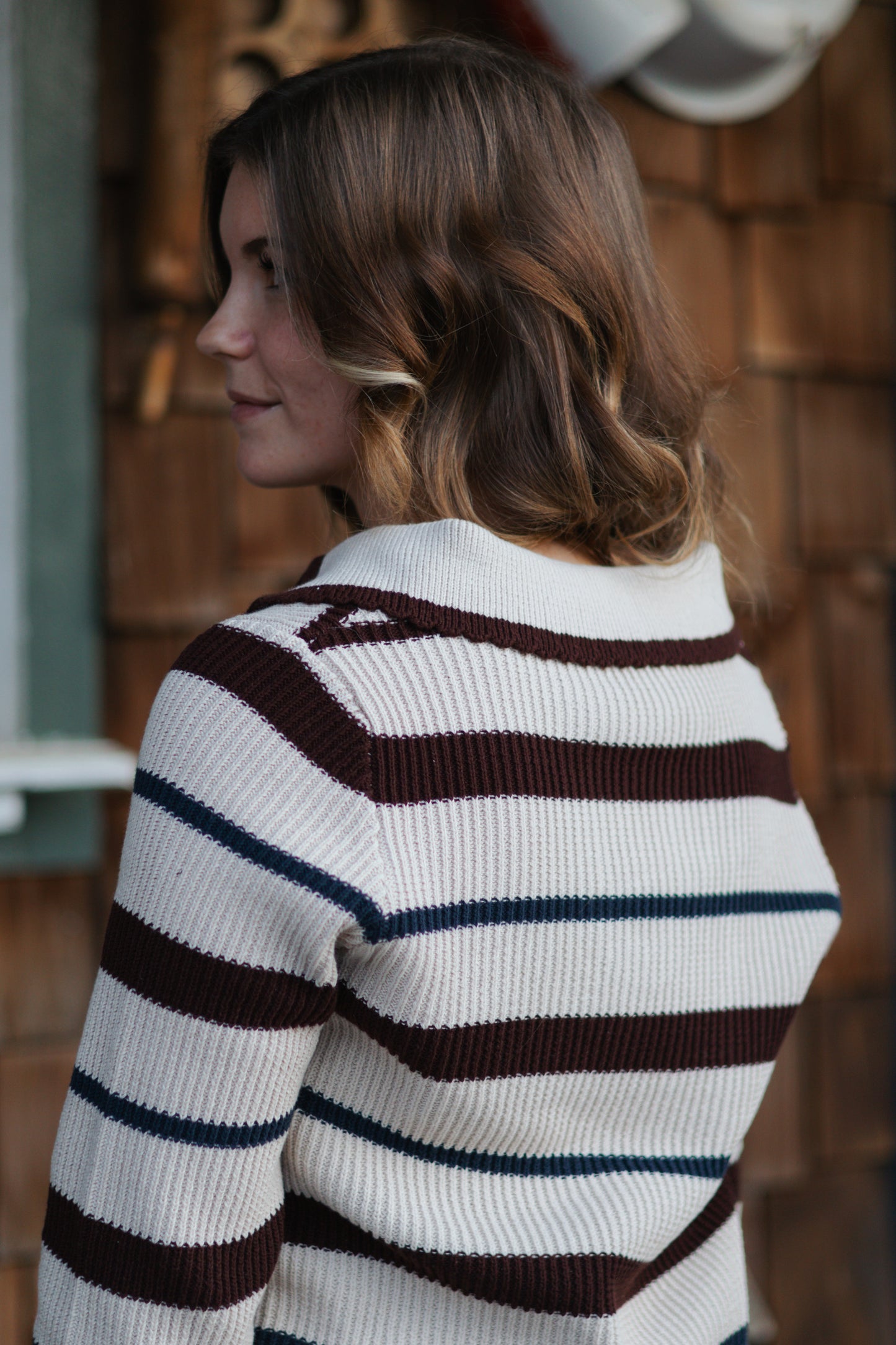 Amanda Striped Collared Sweater