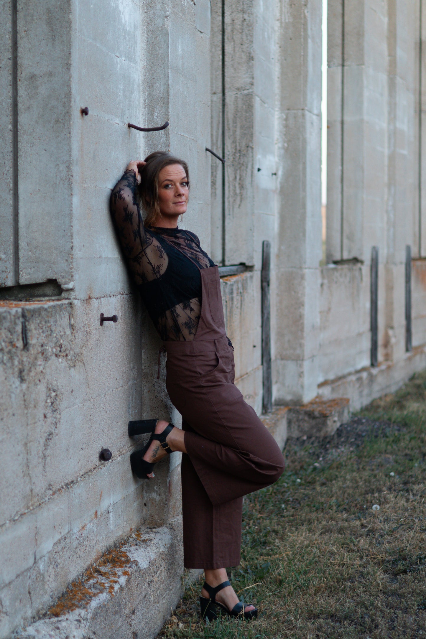 Lucy Woven Back Tie Overalls