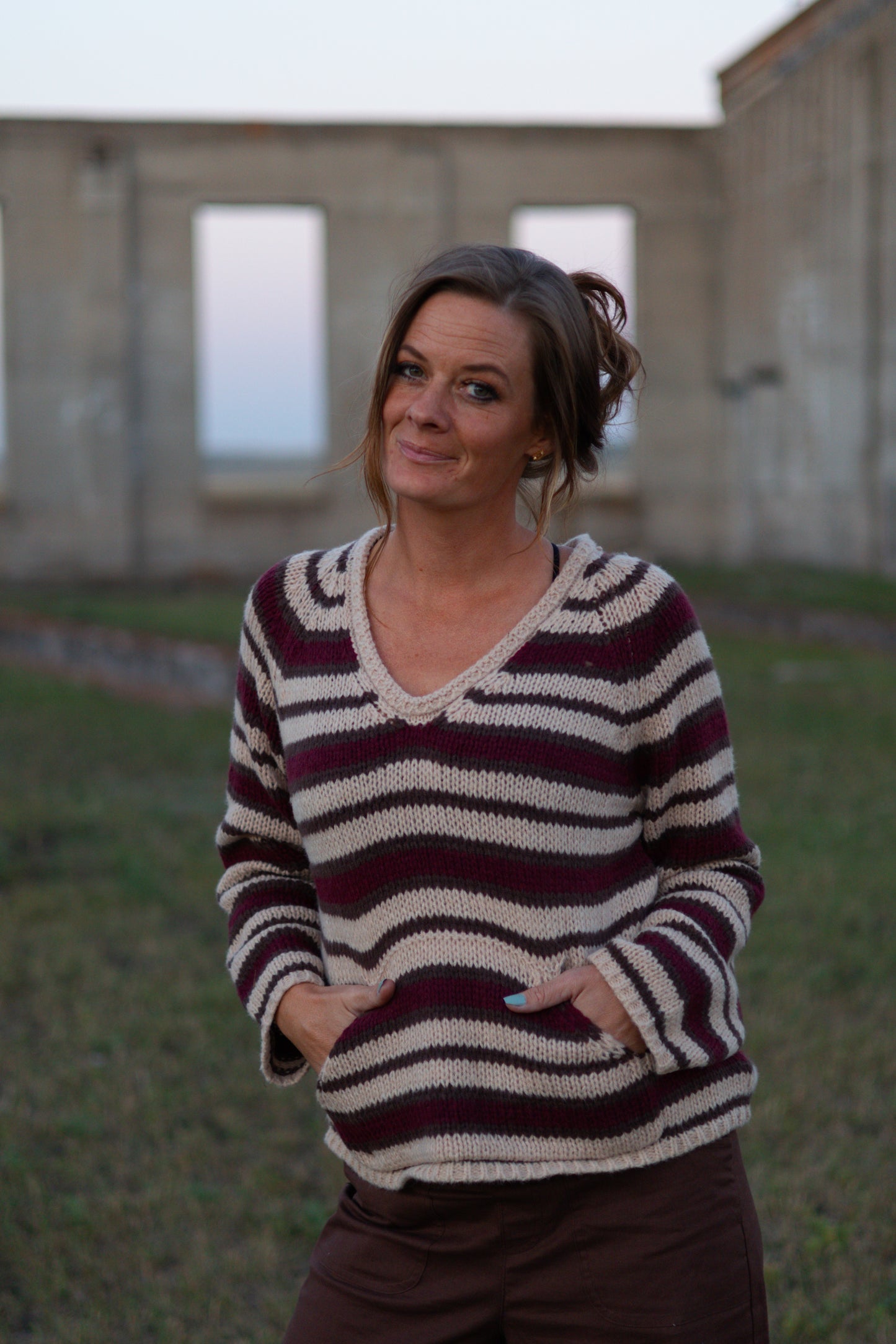 Amanda Striped Collared Sweater