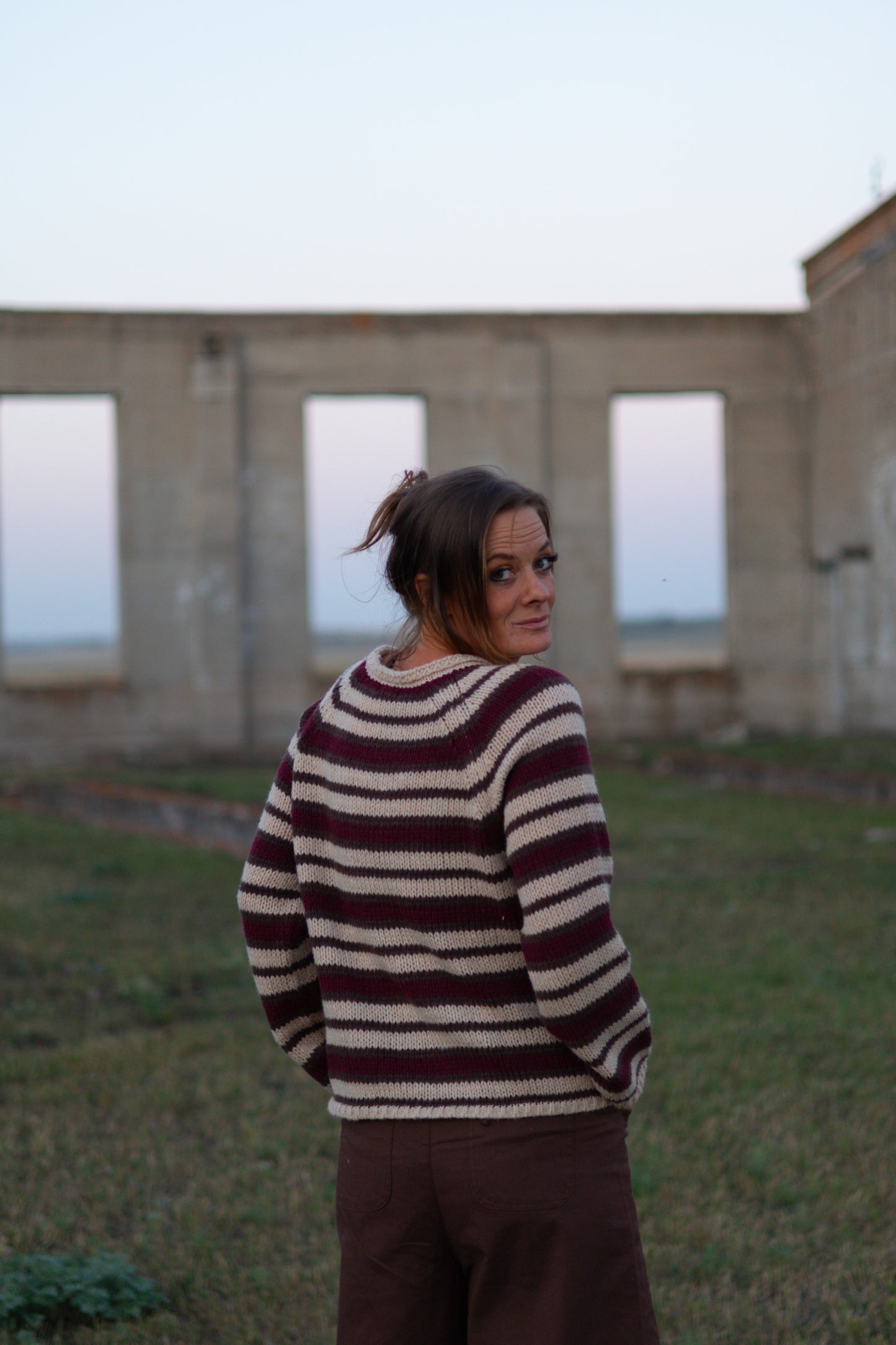 Amanda Striped Collared Sweater