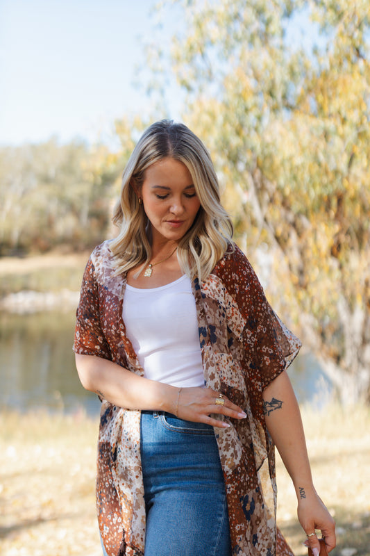 Callie Cowgirl Floral Kimono