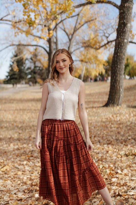 Lucy Knit Vest- Sand Beige