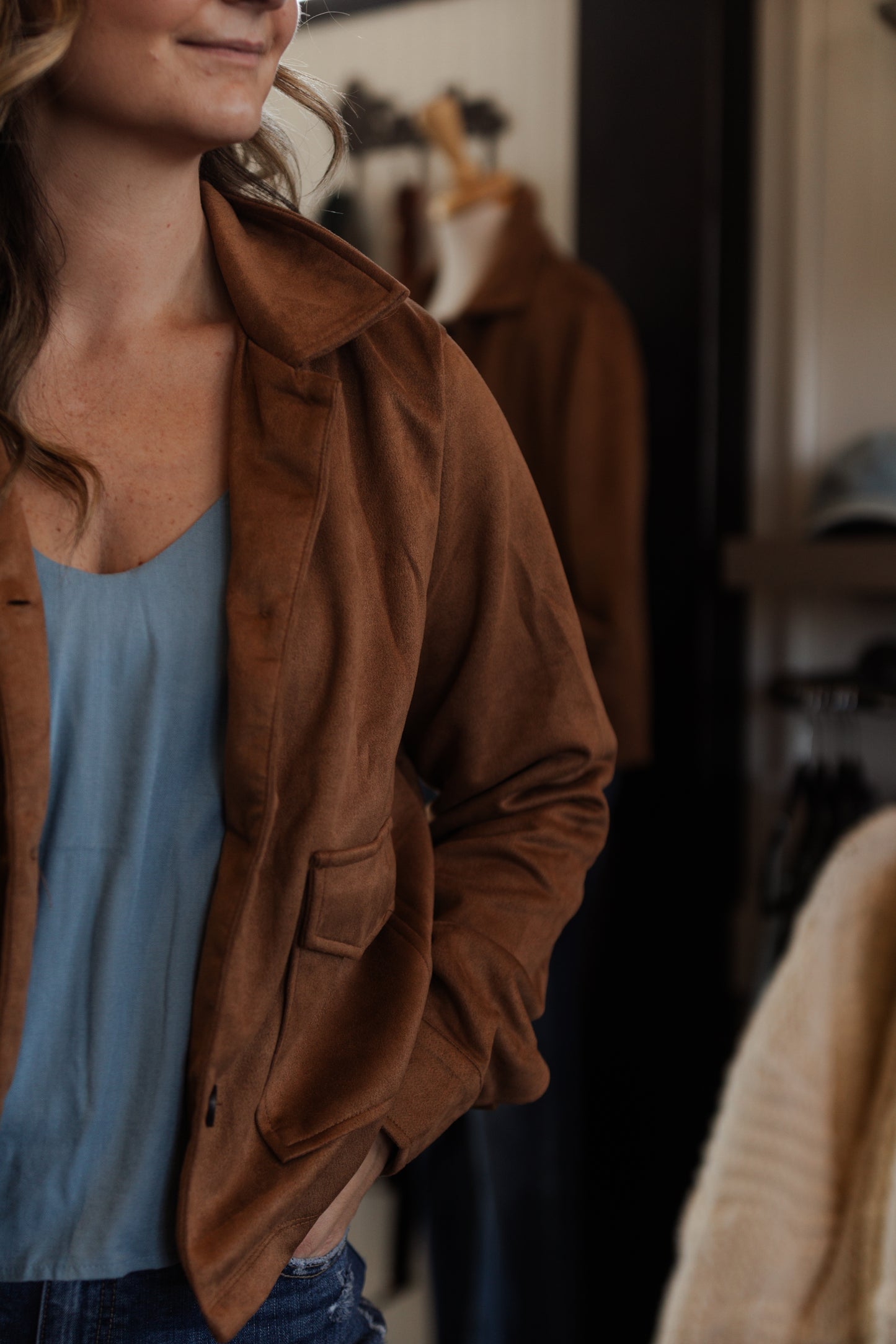 Amelia Tailored Suede Jacket