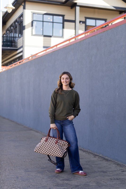 Hanna French Terry Pullover- Olive