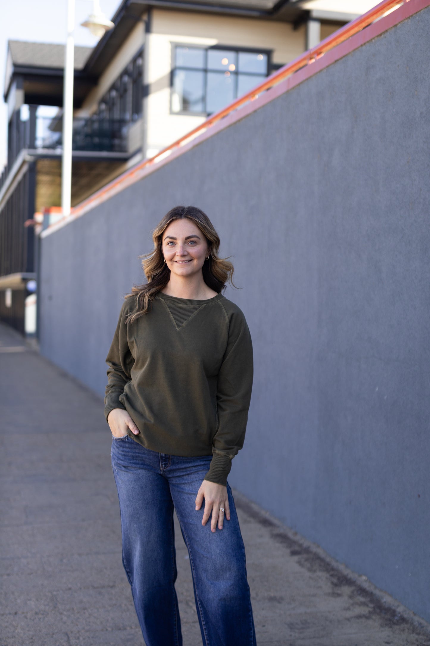 Hanna French Terry Pullover- Olive