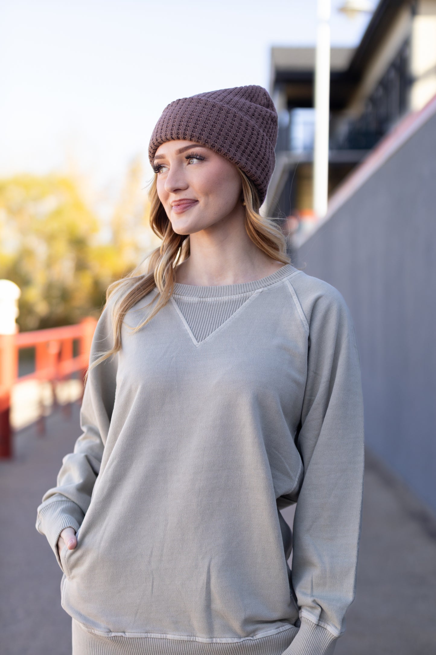Hanna French Terry Pullover- Ash Sage