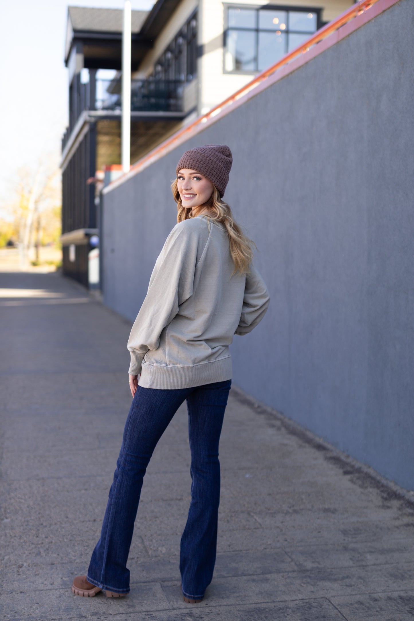 Hanna French Terry Pullover- Ash Sage