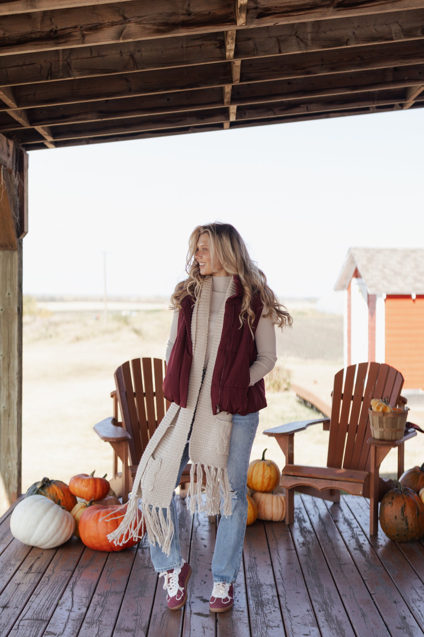Mindy Puffer Vest - Burgundy