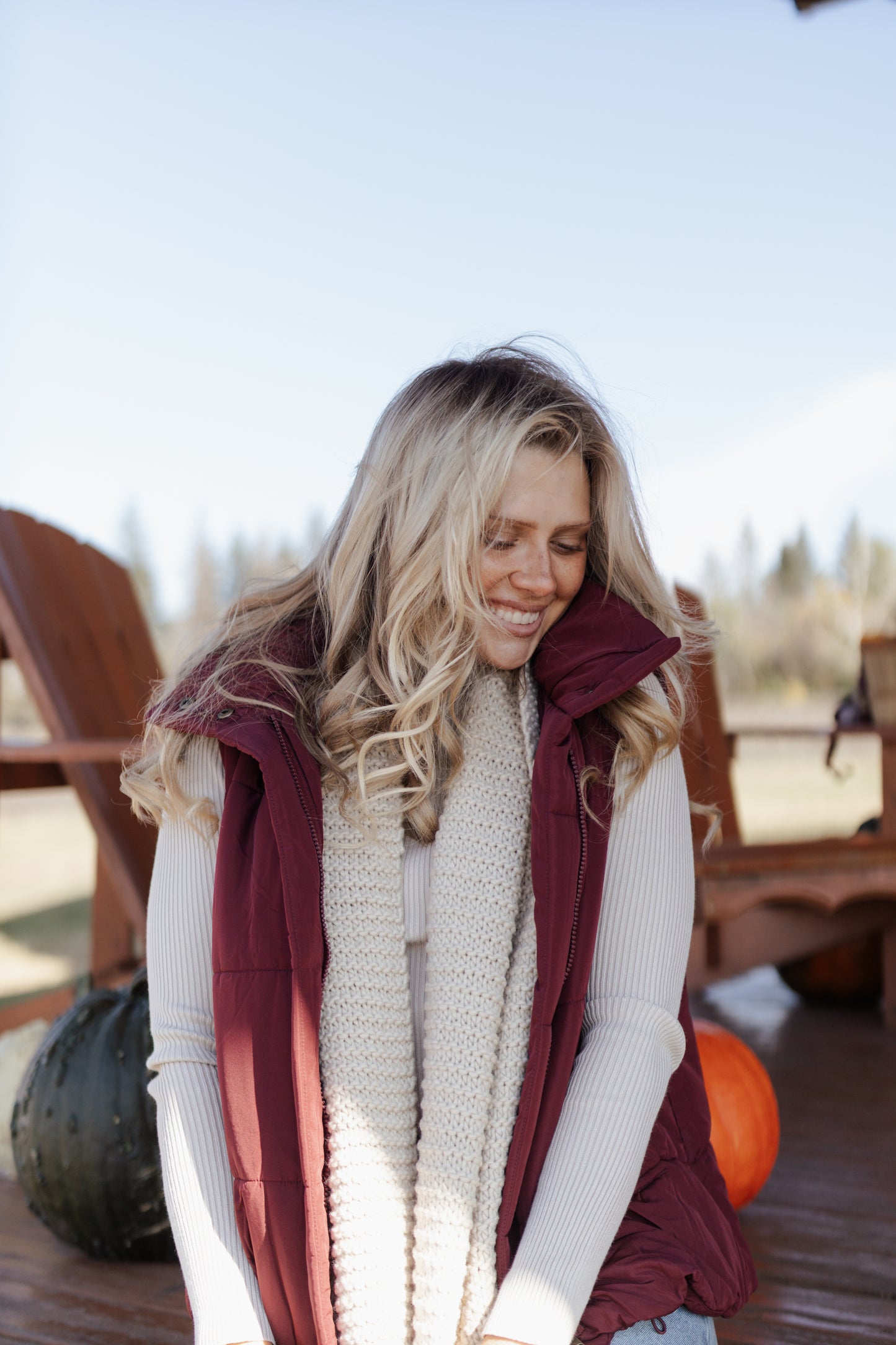 Mindy Puffer Vest - Burgundy