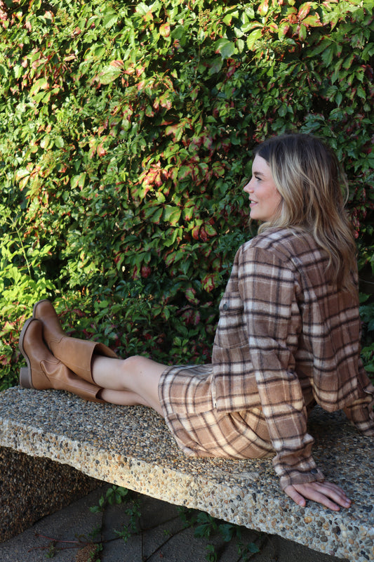 Debra Brushed Plaid Mini Skirt