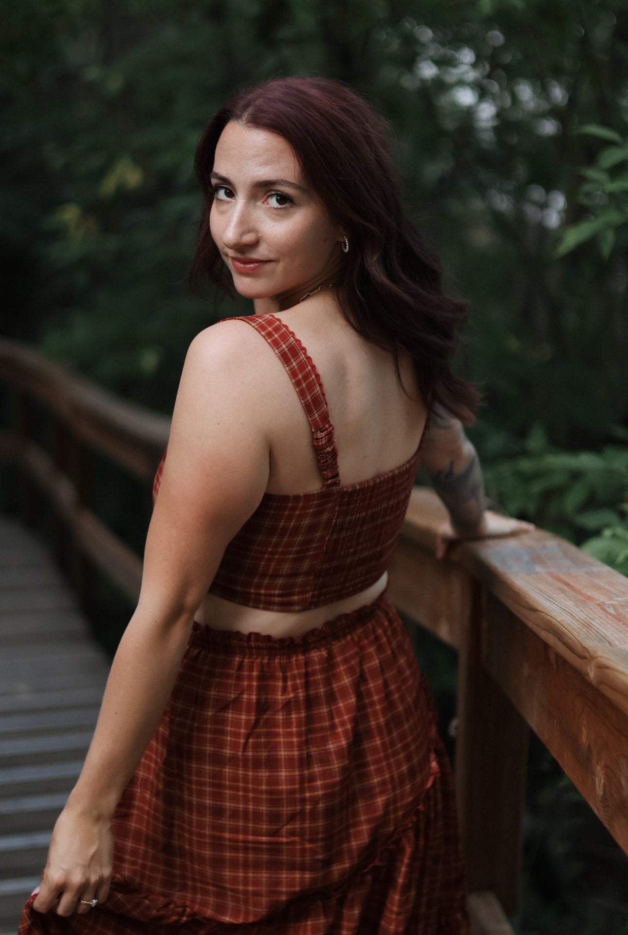 Kasandra Plaid Crop Corset Top