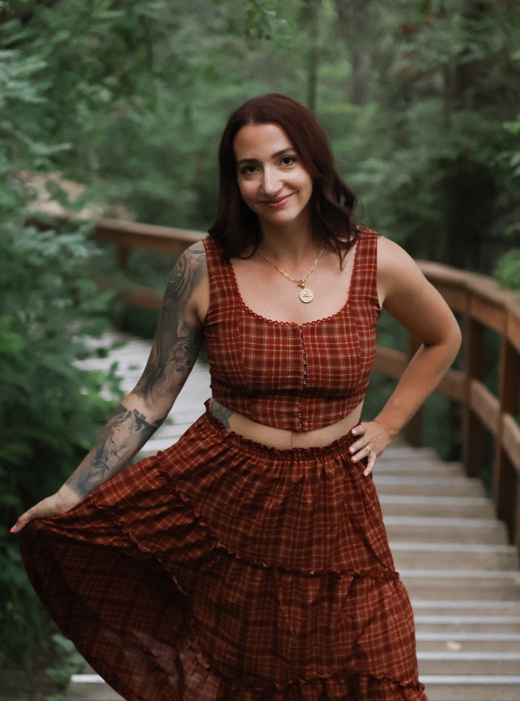 Kasandra Plaid Crop Corset Top