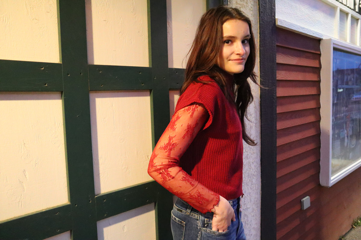 Short Sleeve Knit Sweater