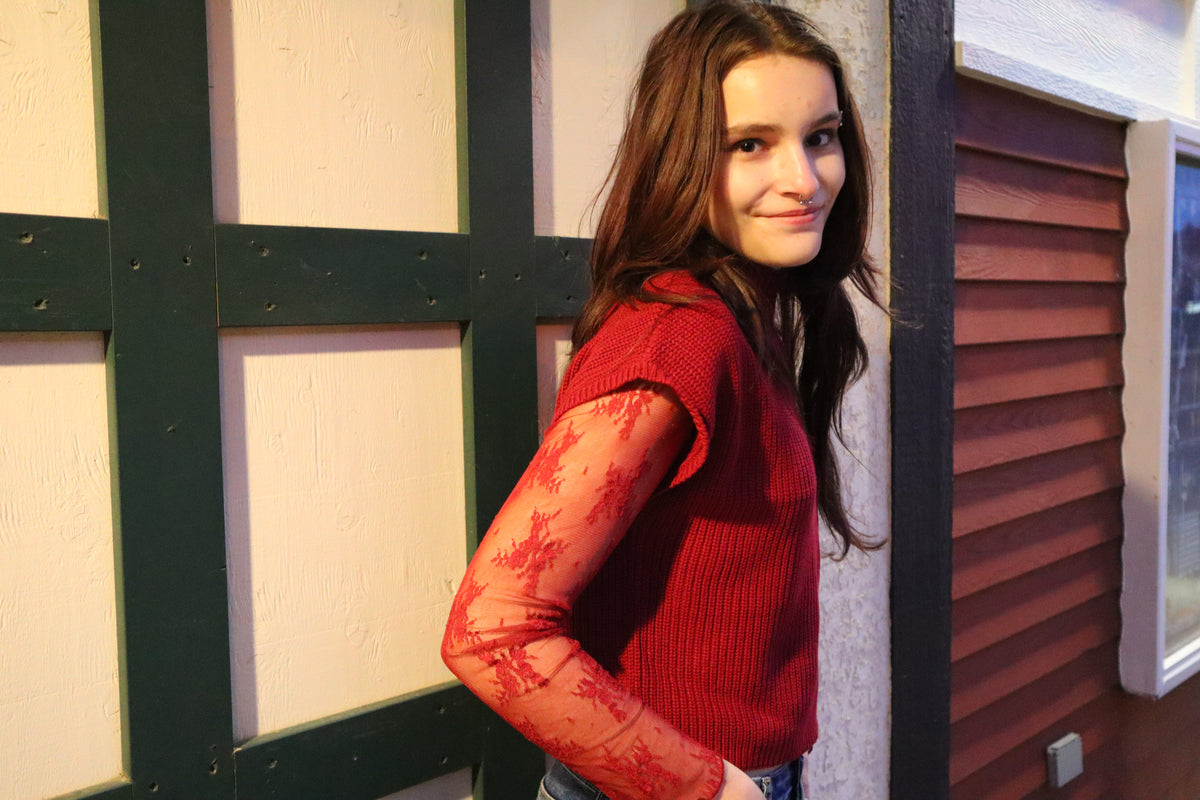 Eternity Lace see-through layering top - Cabernet