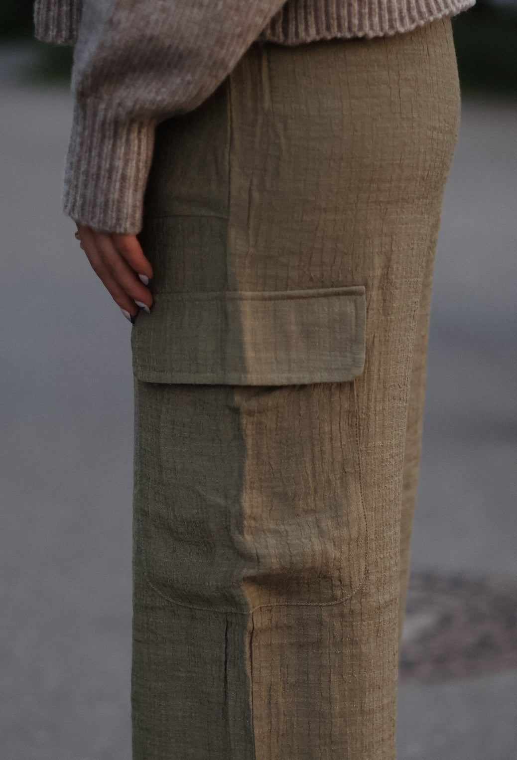 Marley Wide Leg Cargo Pants- Olive
