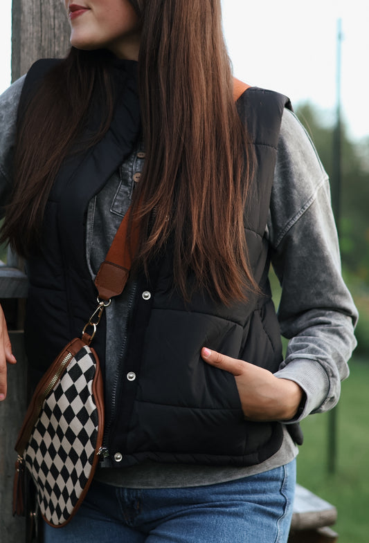 Molly Puff Vest- Black