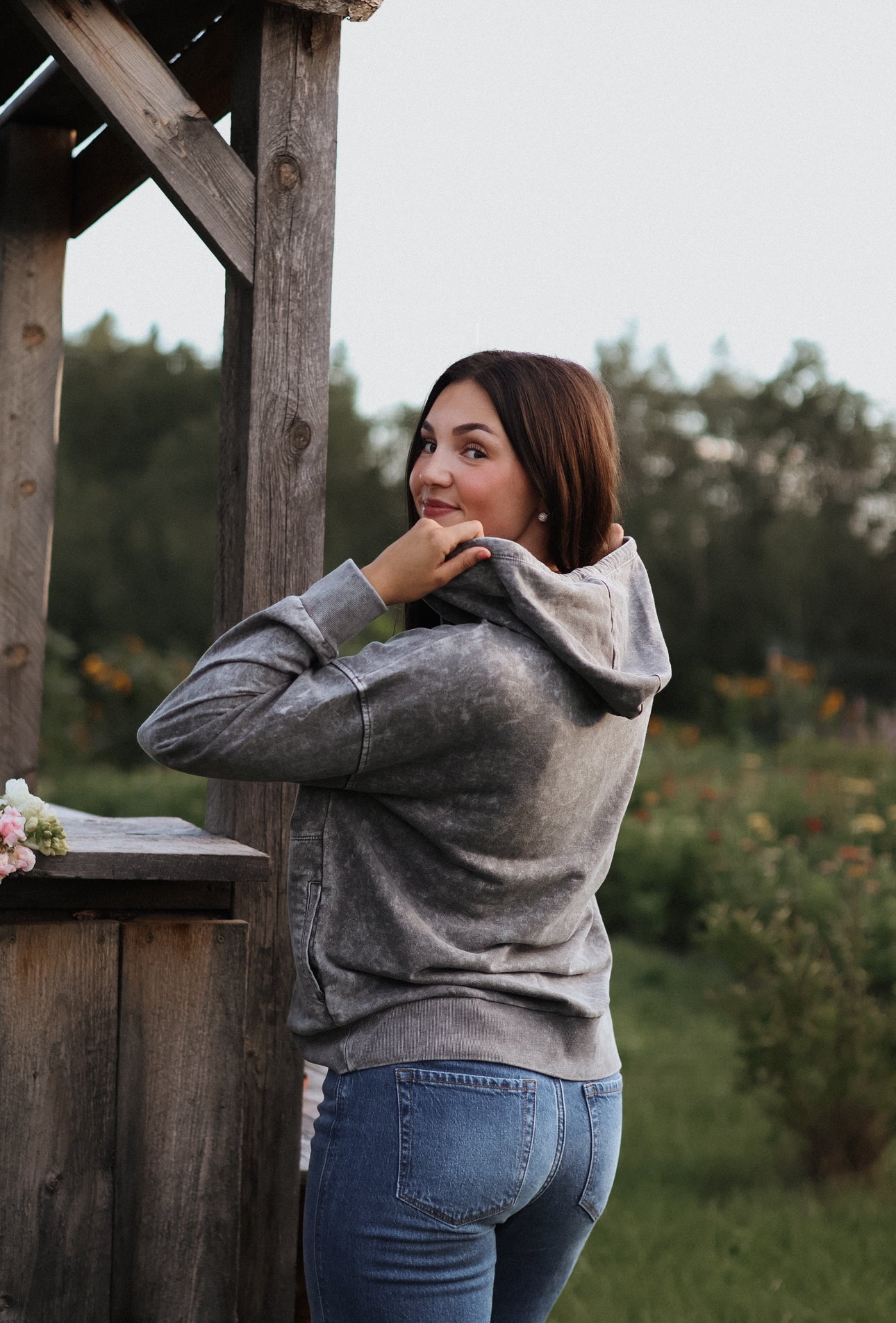 Fiona Washed Henley Hoodie