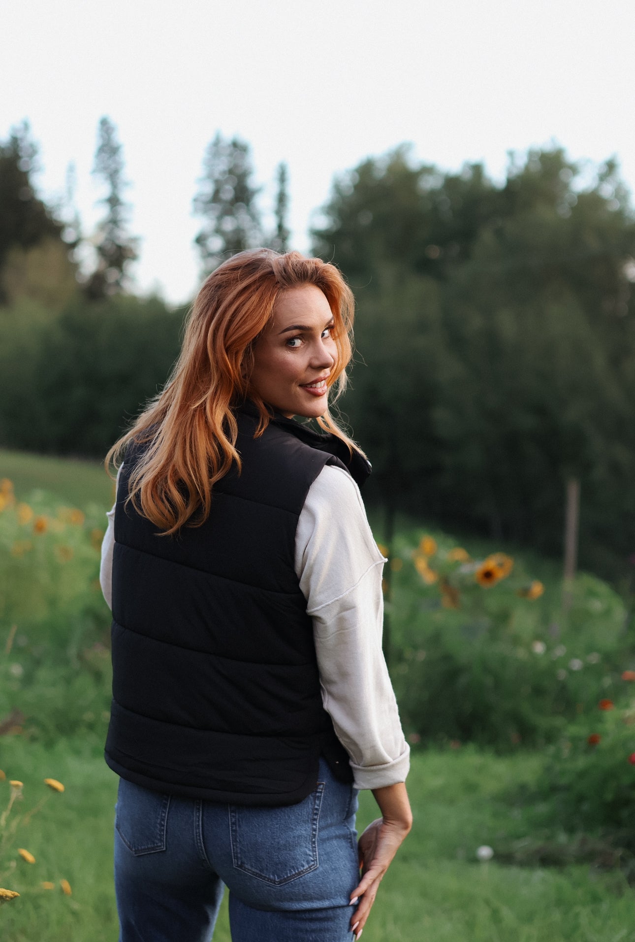 Molly Puff Vest- Black