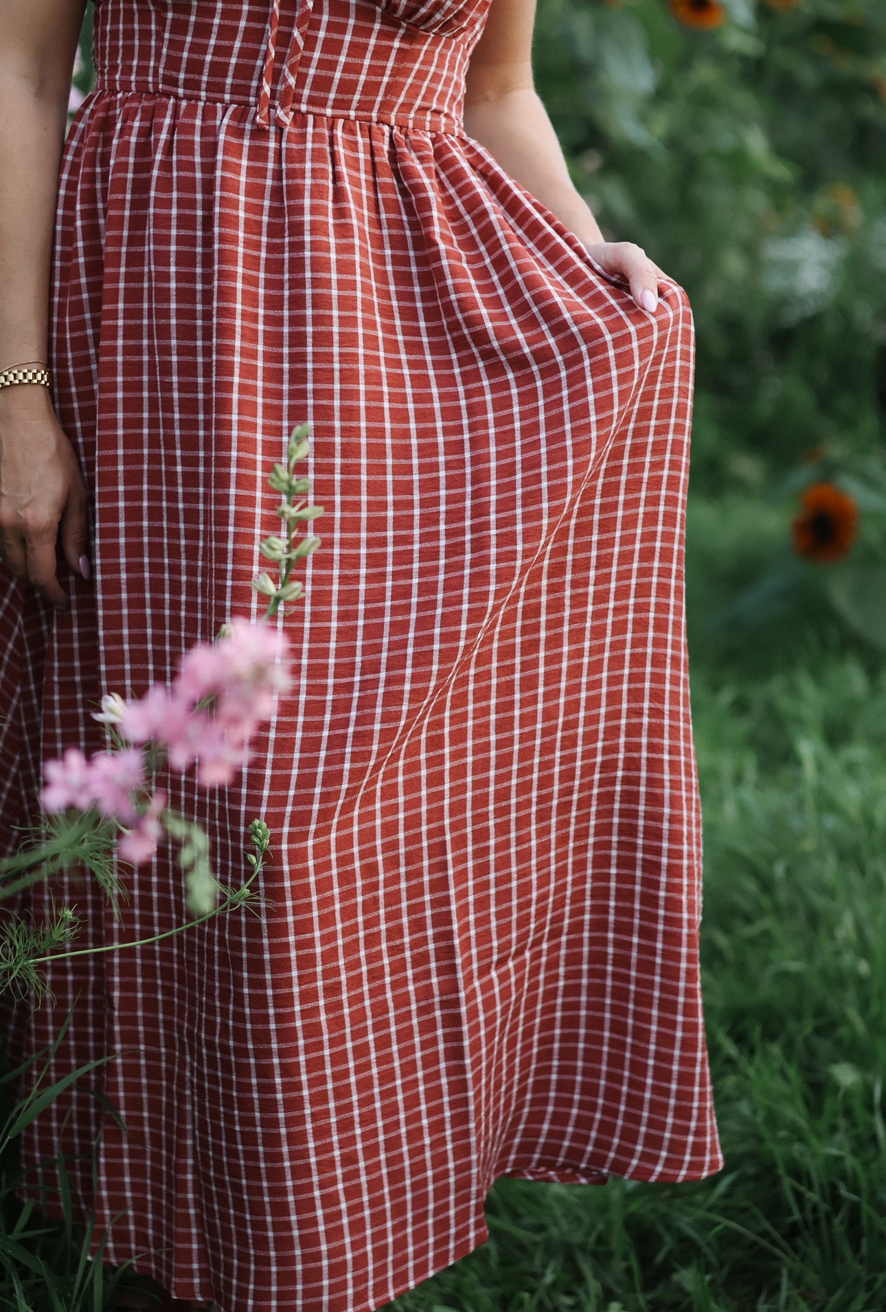 Victoria Plaid Midi Dress