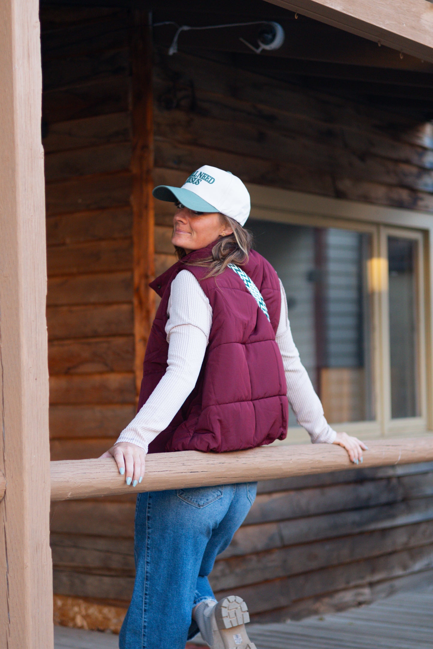 Mindy Puffer Vest - Burgundy