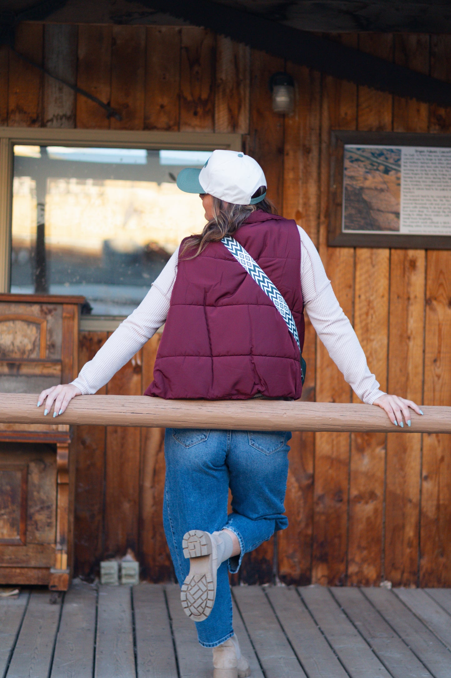 Mindy Puffer Vest - Burgundy