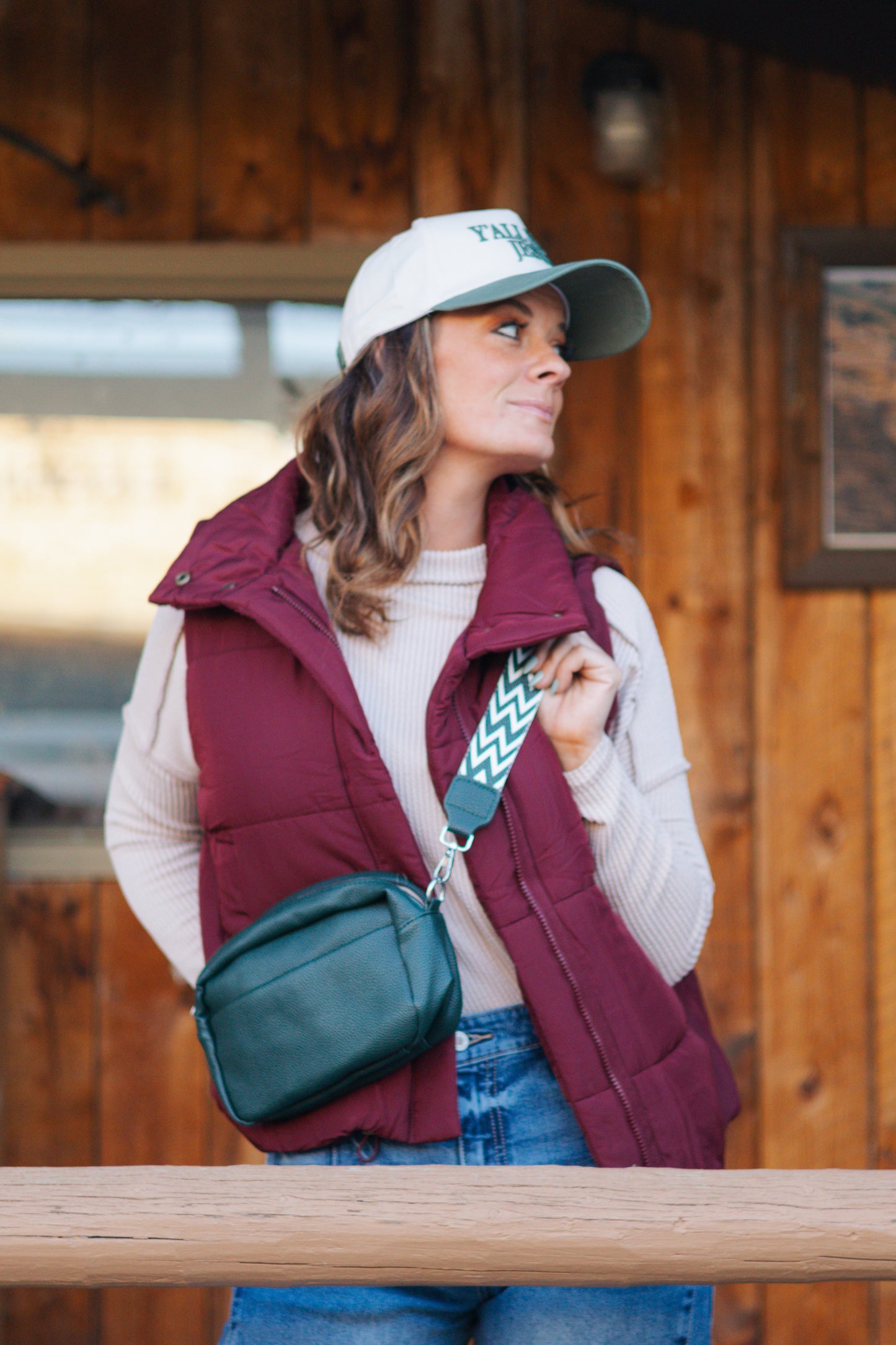 Mindy Puffer Vest - Burgundy
