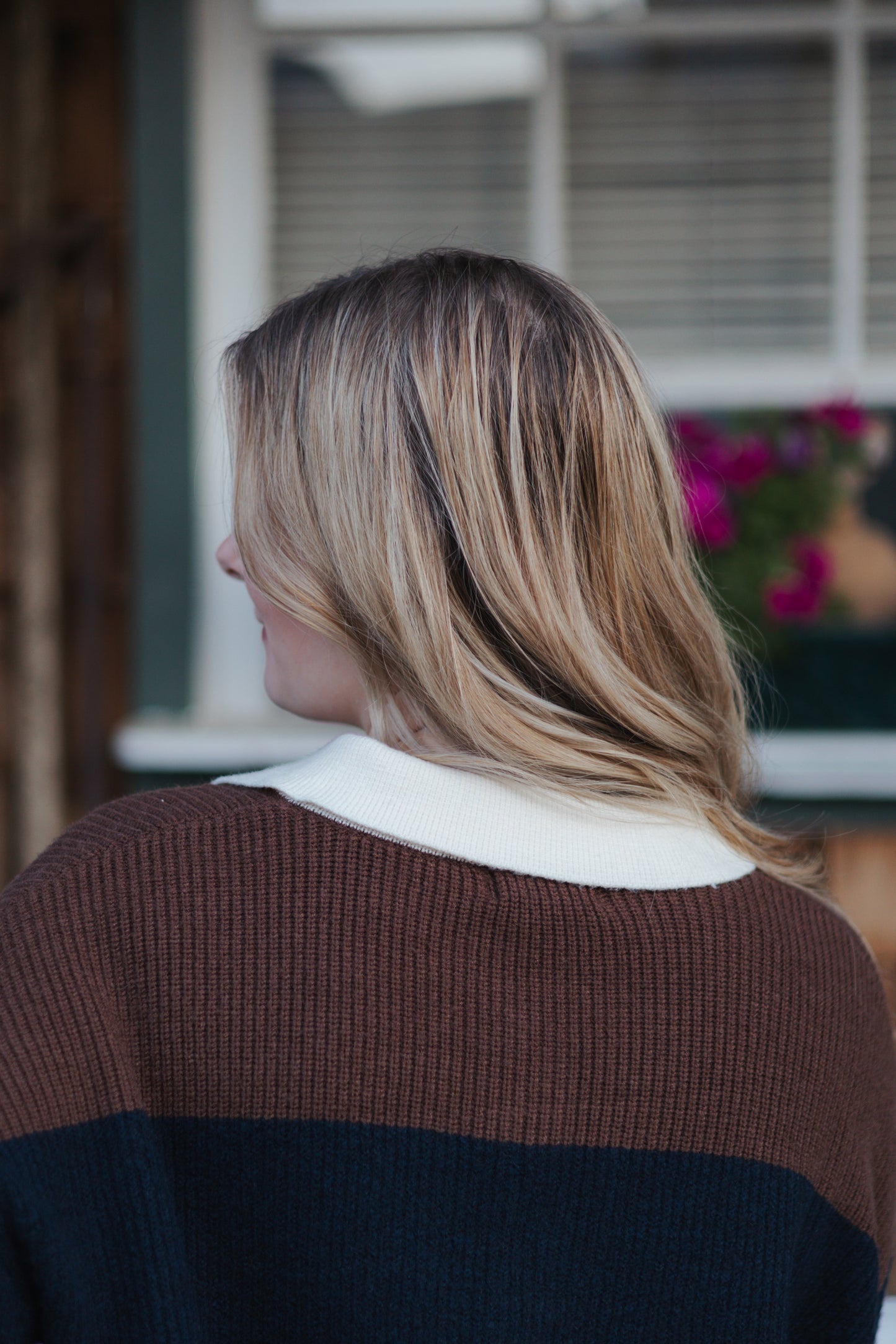 Radika Wide Stripe Polo Sweater