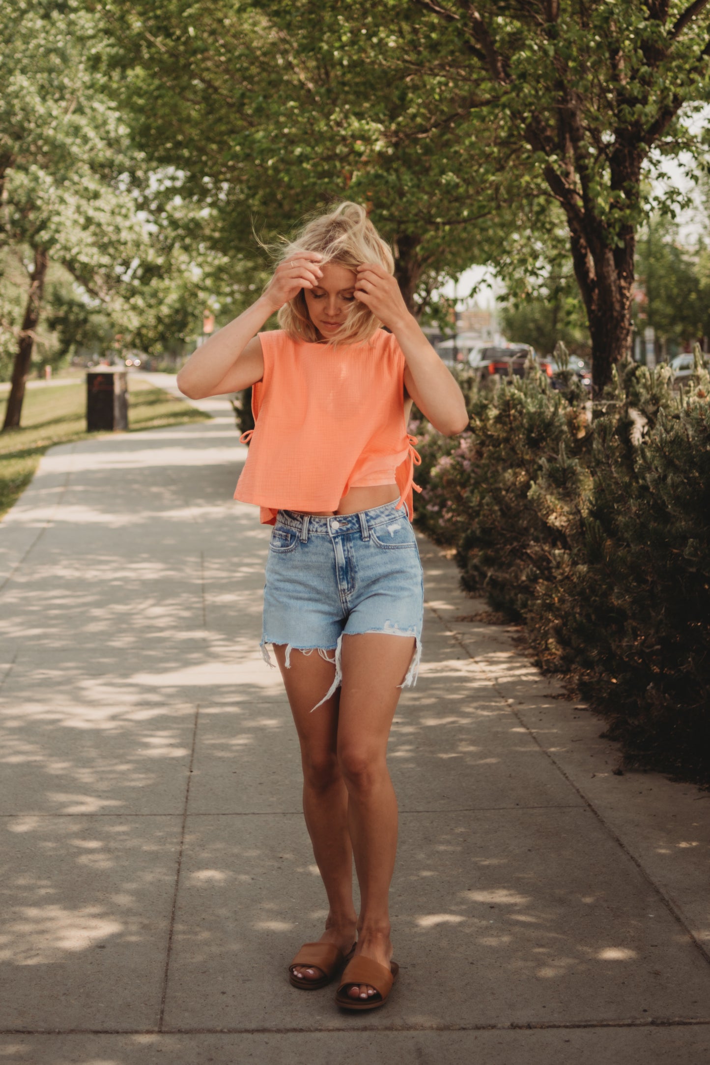 Ginny Distressed Denim Shorts