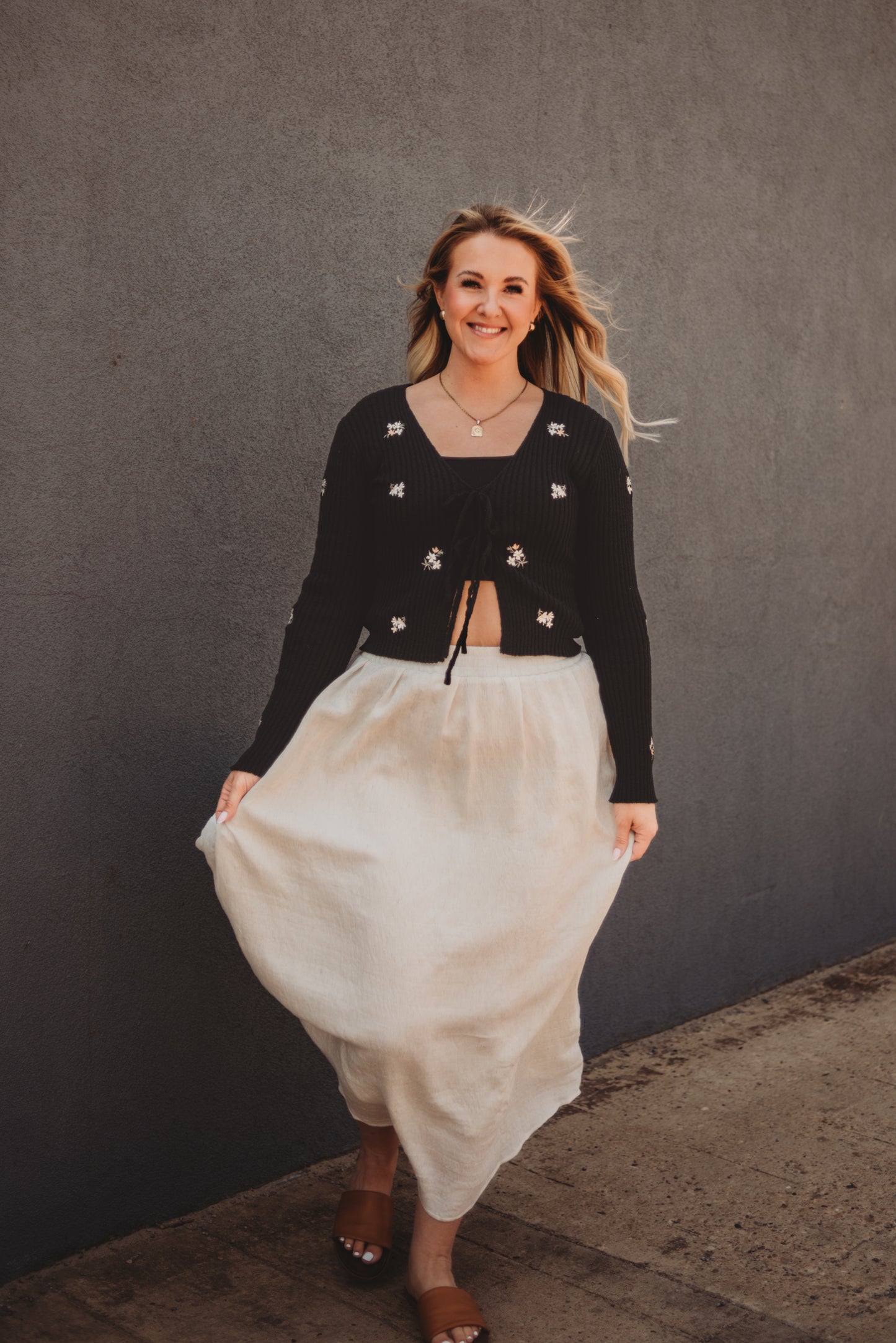 Nala Crinkle Midi Skirt