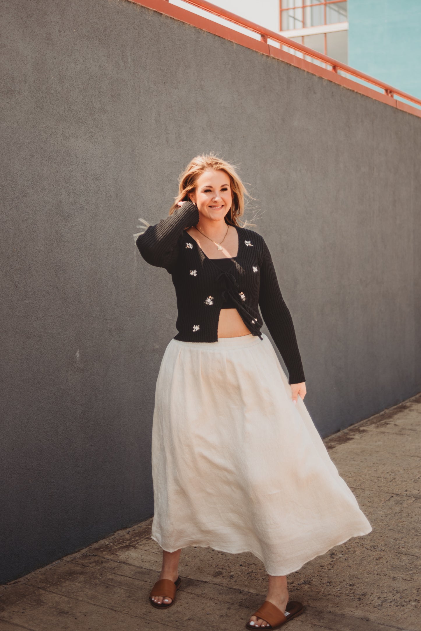 Nala Crinkle Midi Skirt