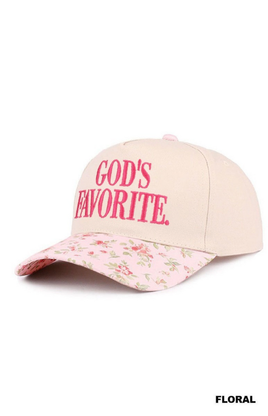 Baseball Cap - God's Favorite - Floral
