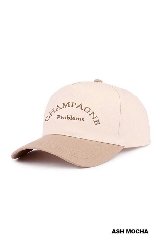 Baseball Cap - Champagne Problems - Ash Mocha
