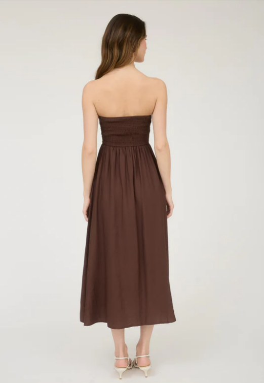 Barbra Pleated Strapless Sundress
