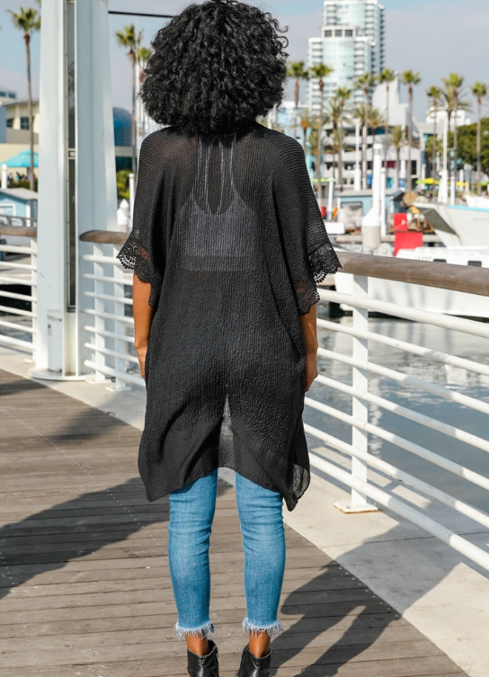 Scalloped Lace Kimono