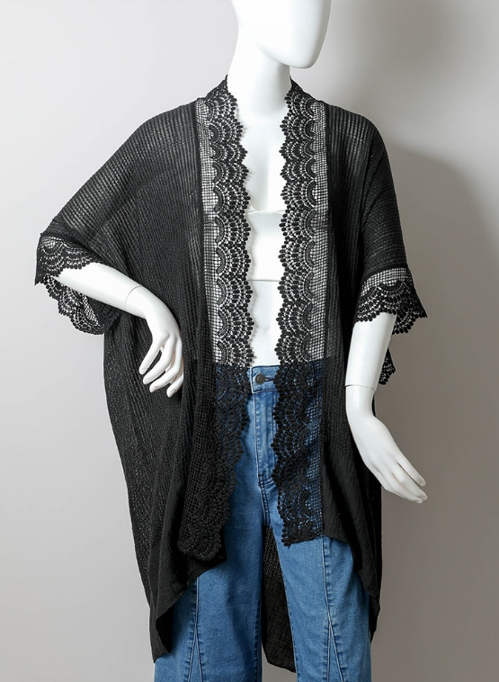 Scalloped Lace Kimono