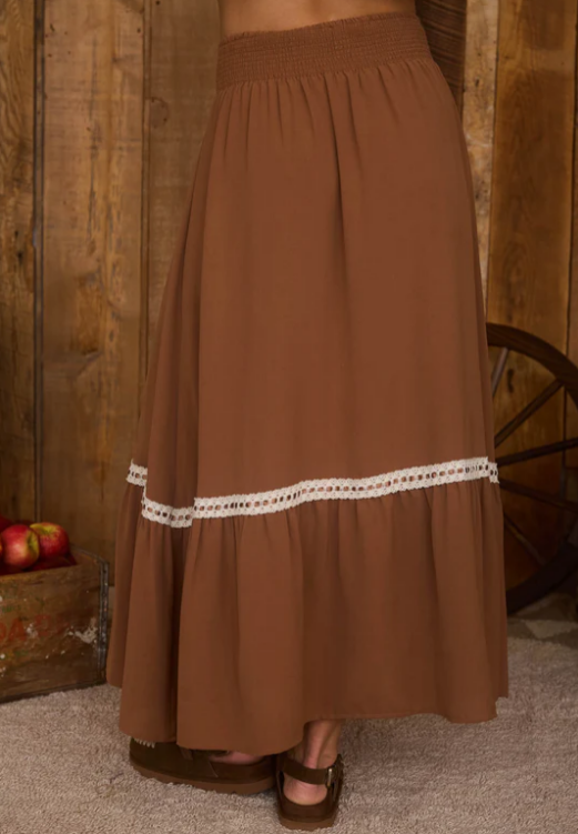 Millie Lace Trim Midi Skirt
