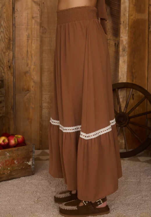Millie Lace Trim Midi Skirt