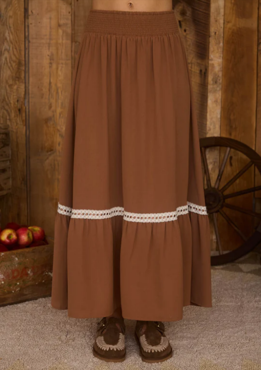 Millie Lace Trim Midi Skirt