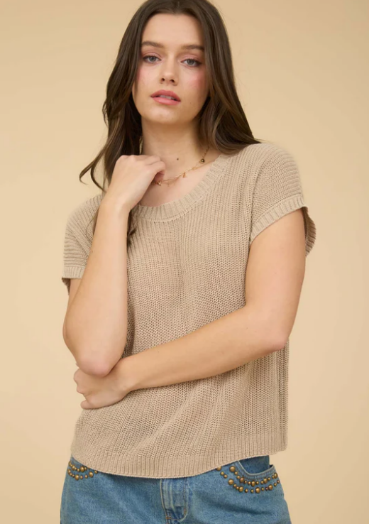 Carla Crochet Knit Pullover