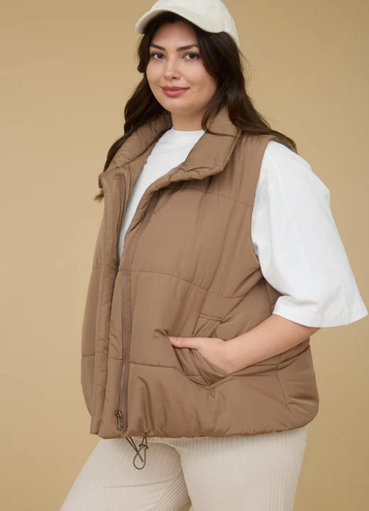 +Mindy Puffer Vest - Mocha