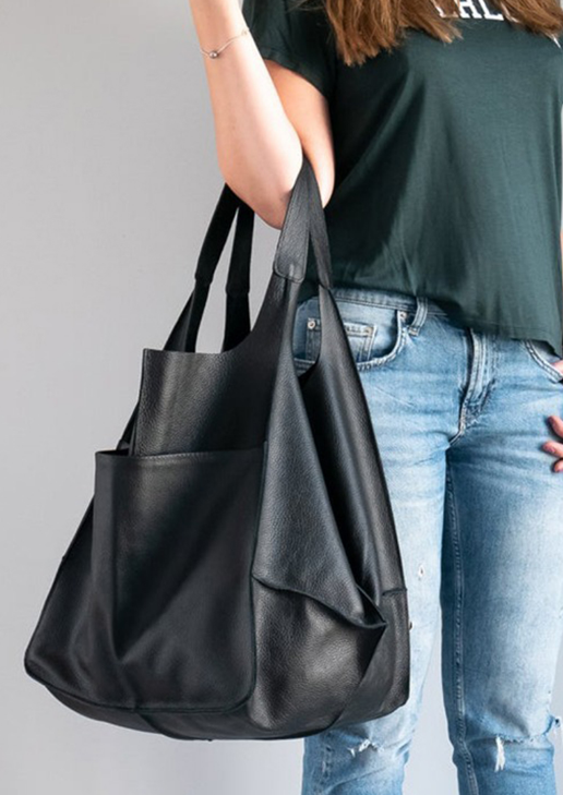 Hemsworth Vegan Leather Bag- Black