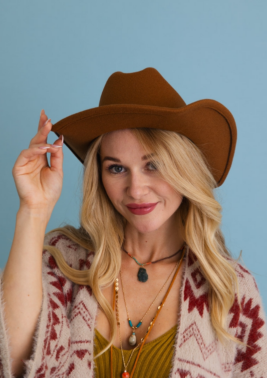 Western Love Classic Cowgirl Hat- Brown