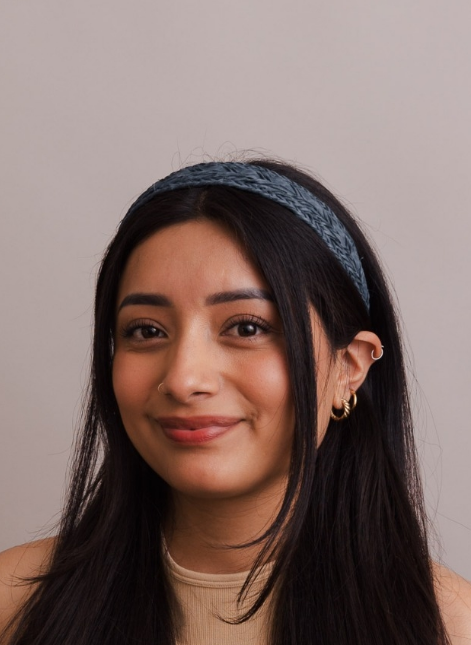 Braided Vegan Leather Headband- Blue