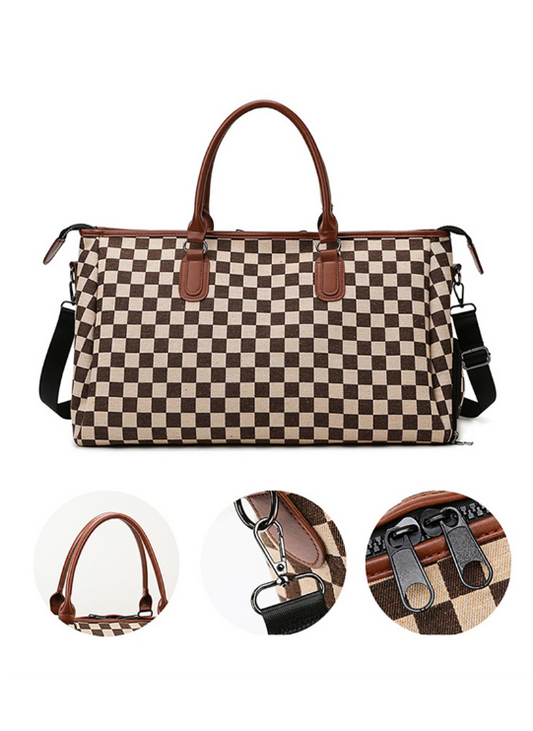 Harland Checkered Weekender Bag