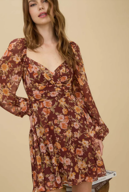 Rosie Floral Sweetheart Mini Dress