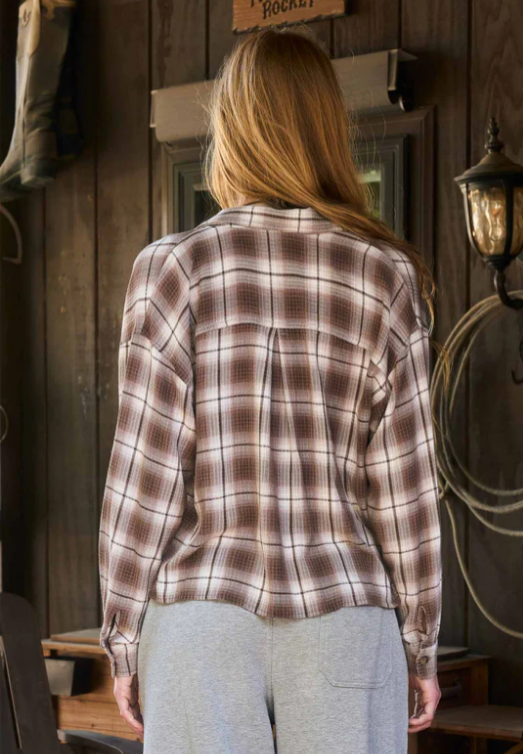 Kerri Plaid Boxy Button up