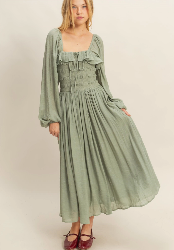 Maggie Smocked Puff Sleeve Dress